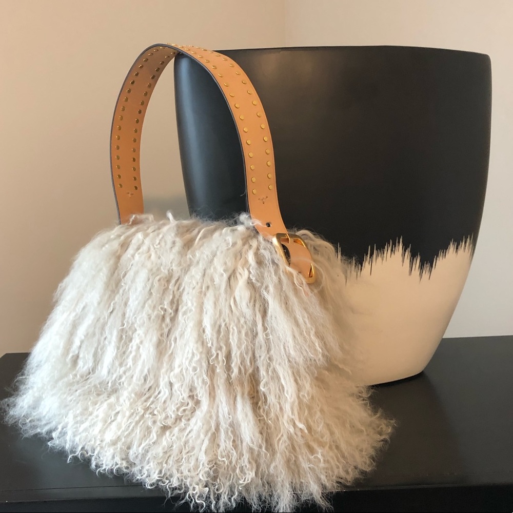 TORY BURCH Sawyer Fur Shoulder Bag
